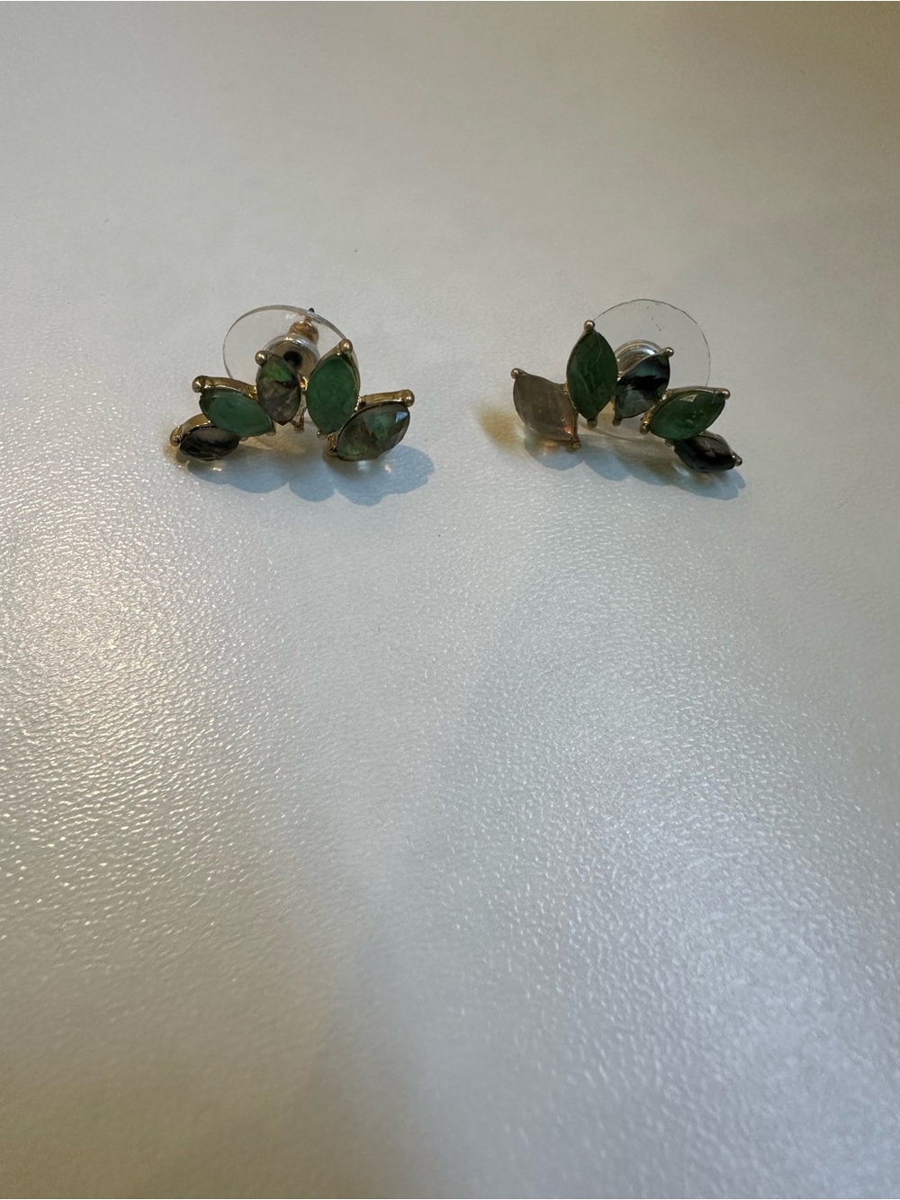 Green Marquise Cluster Stud Earrings - Unbranded